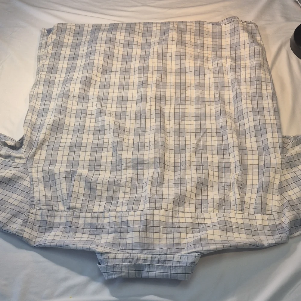 Van Heusen XXL Short Sleeve Blue and White Casual Button Down Shirt - Picture 10 of 13